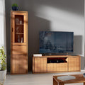 2-teiliges Wohnzimmermöbel-Set mit Vitrine und TV-Lowboard