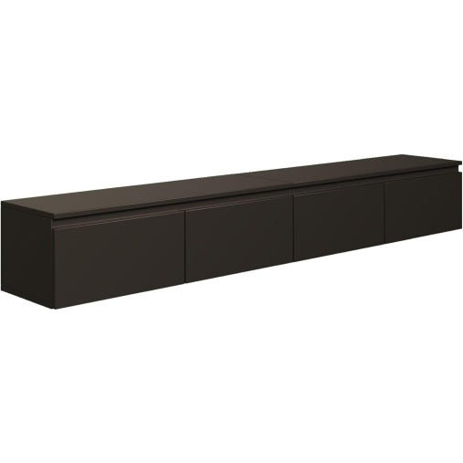 Hängendes TV-Lowboard mit Klappenfächern in minimalistischem Design, 200 cm