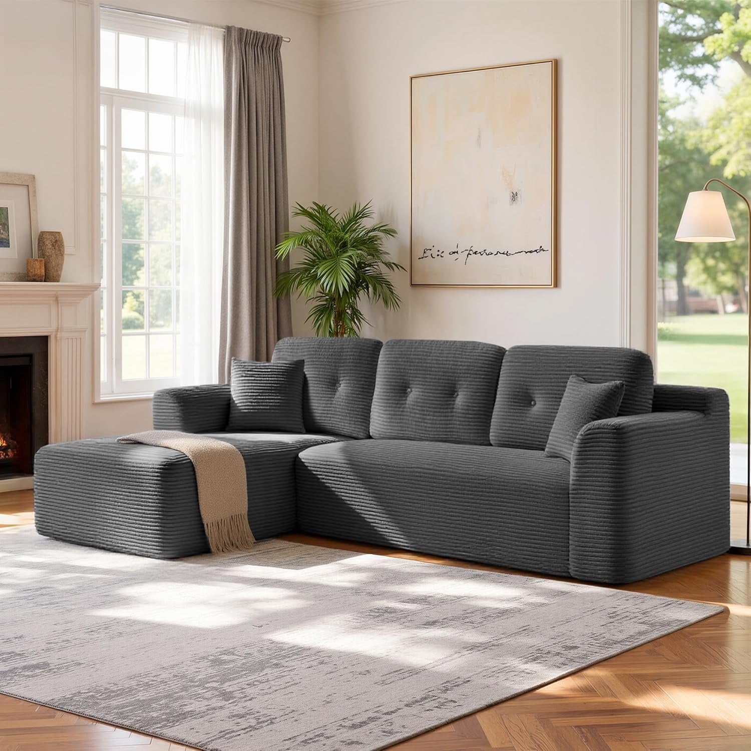 Modulares Ecksofa mit Chaiselongue links, 244 cm breit