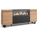 Sideboard im Industrial-Stil mit 4 Türen und integriertem XXL-Elektrokamin