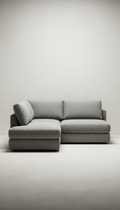 Modulares Ecksofa aus naturgrauer Wolle