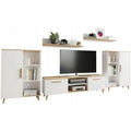 4-teiliges Wohnzimmermöbel-Set mit TV-Kommode, zwei Sideboards und Hängeregalen