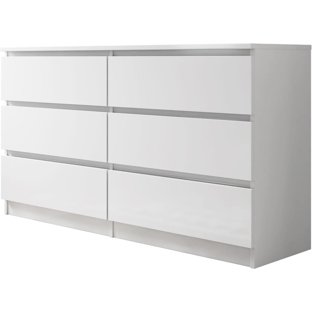 Kommode mit 6 Schubladen, 140 cm breit, Sideboard für Diele, Flur oder Wohnzimmer